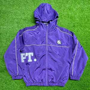 OEM Logo personnalisé Survêtement de jogging en nylon réfléchissant Ensemble de survêtement coupe-vent pour homme Rayures blanches pour homme - Product Image 1