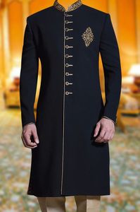 Decent Embroidery Sherwani,<b>pant</b> Dress & Matching Embroidery Shoe with Embellished Crystal Glass Beads,stone,dabka Work @ 2024 - Product Image 2