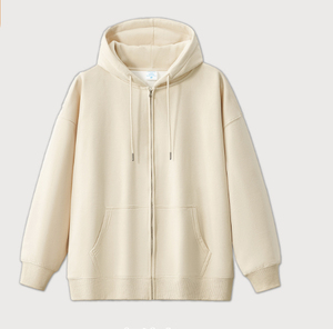 Sudaderas con capucha de algodón grueso 430 Gsm de alta calidad para hombre logotipo personalizado en blanco para hombre de gran tamaño Vintage Full Zip up Hoodie - Product Image 1