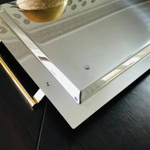 Bandeja de metal grande para servir, bandeja de servicio rectangular con asa, bandeja de regalo de inauguración de la casa para el hogar - Product Image 2