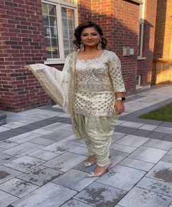 Salwar kameez indien pakistanais prêt à l'emploi costume en coton pour femmes cousu robes de femme élégantes - Product Image 1