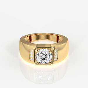 Anillo de Oro de 18K para Hombre Luther con Diamante Moissanite de Corte Portugués - Product Image 1