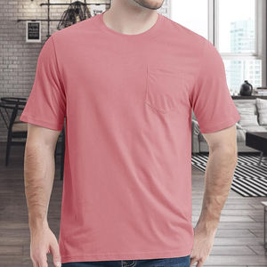 New Arrival Durable Knitted Fabric Breathable Slim Fit <b>Tshirts</b> High Quality Anti-wrinkle 100% Cotton Men's Casual Pocket T-Shirt - Product Image 1
