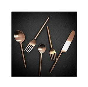 ช้อนส้อมสแตนเลสสีทองหรูหราคุณภาพดีที่สุดทองคำ PVD พร้อมที่จับแบบบางอุปกรณ์บนโต๊ะอาหารปลอดภัยและมีสุขภาพดีสำหรับการใช้งานประจำวัน - Product Image 2