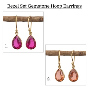 Handmade Doublet Quartz Gemstone Drop <b>Earrings</b> Gold Plated <b>Hook</b> Style with Bezel Setting Elegant Fashion Jewelry Gift Pairs - Product Image 3