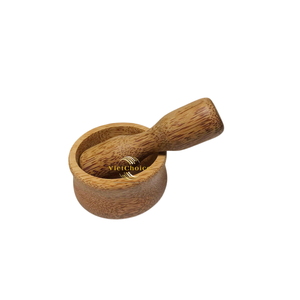 Mortero y pilón de madera de coco premium para triturar ajo, pimienta y hierbas - Product Image 6