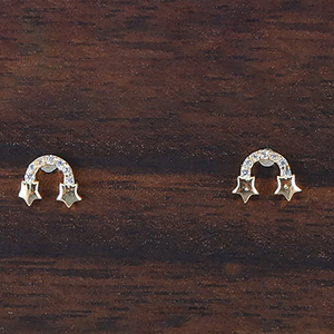 Nouveau classique minuscule étoile Septum boucle d'oreille laboratoire cultivé diamant taille ronde 10K or massif anniversaire anniversaire cadeaux à la mode pour elle - Product Image 4