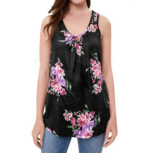 Camiseta sin mangas cómoda de talla grande para mujer, ropa de entrenamiento deportiva de algodón elástico de diseño personalizado - Product Image 4