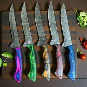 Couteaux à fileter en acier de Damas forgés à la main, écologiques, ambidextres, ensemble de couteaux à fileter flexibles pour poisson, avec étui en cuir, couteaux de cuisine - Product Image 6