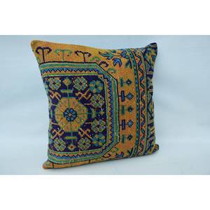 Oreiller en laine de Bohème multicolore 28x28 Coussin décoratif en patchwork brodé vintage Portable pour la literie et l'utilisation du sol - Product Image 2