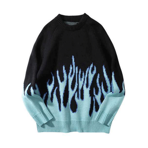 Pull en maille à col rond pour homme, design populaire, manches longues, couleur unie, personnalisable, logo sur le devant, hiver, anti-froissage, anti-boulochage - Product Image 1