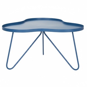 Mesa de Centro Moderna de Metal Azul, Mesa Auxiliar de Diseño Único en Forma de Nube con 3 Patas de Horquilla, Muebles de Sala de Estar, Decoración del Hogar - Product Image 1