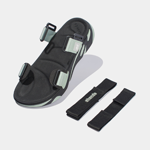 รองเท้าแตะเปิดนิ้วเท้าแบบลำลองสำหรับเล่นกีฬา F8M พื้นรองเท้าส่วนกลางวาดด้วยมือพร้อมโลโก้ซิลค์สกรีนดีไซน์สายไขว้สีดำสีเขียวมะกอก - Product Image 5