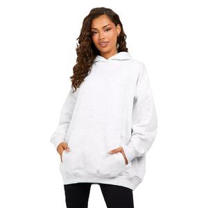 เสื้อฮู้ดดี้ผู้หญิงไซส์ใหญ่ คุณภาพสูง ผ้าถักเนื้อหนา 100% ผ้าฝ้าย มีกระเป๋าจิงโจ้  ตัวเลือกโลโก้แบบกำหนดเอง - Product Image 1