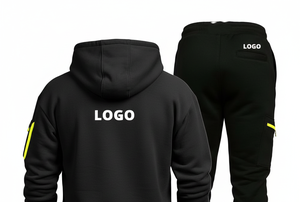 ชุดวอร์มผู้ชายแบบมีฮู้ด สไตล์สตรีทแวร์ ทรงเข้ารูป สีพื้น สำหรับฤดูใบไม้ร่วง ปรับแต่งได้ |   ชุดสองชิ้นผ้าไนลอน/คอตตอนพิมพ์ลายระบายอากาศได้ดี - Product Image 4