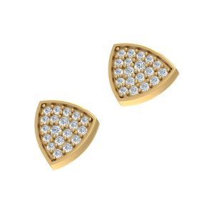 ต่างหูเม็ดเดี่ยวสีโรสเหลืองทองพร้อมเพชรธรรมชาติ VVS-VS สำหรับ partywear ขายส่งผู้เชี่ยวชาญ - Product Image 3