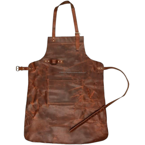Delantal de trabajo de cintura de cuero Premium genuino Diseño de bolsillo elegante de alta calidad para chefs artesanos-Fábrica al por mayor competitiva - Product Image 1