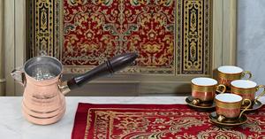 Solid Hammered Copper Turkish Greek Arabic Coffee Maker Disposable Coffee Pot <b>with</b> Wooden Handle Lined <b>with</b> Nickel on the inside - Product Image 2