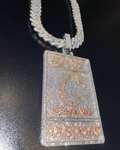 Ice Box Jewells <b>Custom</b> Letter <b>Necklace</b> Personalized Alphabet Pendant for Men's Alloy Diamond Gold Silver Rose Gold Plating - Product Image 1