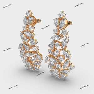 ต่างหูเงินทรงยาวประดับเพชรโมอิสซาไนต์ ดีไซน์รูปใบไม้ หรูหรา ระยิบระยับ เหมาะสำหรับผู้หญิงใส่ไปงานปาร์ตี้ - Product Image 2