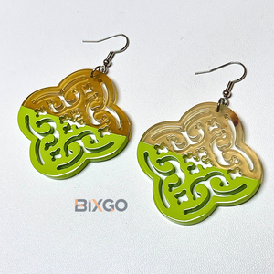 Pendientes colgantes de plata hechos a mano de Vietnam con patrón rojo grabado Vintage boda moda accesorio regalo-personalizado al por mayor - Product Image 5