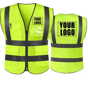 Gilet de sécurité réfléchissant couleur vive gilet de trafic multi-poches uniforme de charbon de chemin de fer gilet réfléchissant respirant - Product Image 2