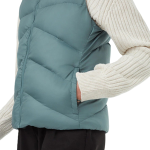 Chaqueta de chaleco de talla grande personalizada sin mangas para mujer a la moda, abrigo de cintura sin mangas con cuello levantado acolchado de algodón cálido para invierno - Product Image 4