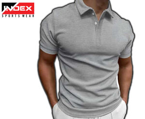T-shirt polo confortable pour hommes, tenue ajustée de style de rue, couleur personnalisée, 100% coton, nouvelle collection - Product Image 3