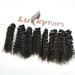 Paquetes de máquina de extensiones de cabello humano indio de trama doble alineada con cutícula de onda Natural sin procesar 100% - Product Image 1