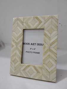 Cadre Photo en bois incrusté d'os à 100% avec accents métalliques Artisanat décoratif pour l'intérieur de la maison Fourniture B2B en gros - Product Image 2