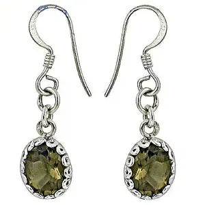 Women's 925 <b>Silver</b> Smoky Quartz Dangle <b>Earrings</b> with Freshwater <b>Pearl</b> 18K Gold Plated Pendant/Drop Jewelry - Product Image 2