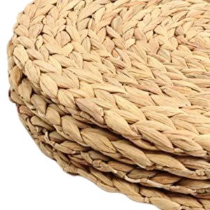 Napperons ronds tissés pour la salle à manger napperon en jacinthe d'eau résistant à la chaleur napperon fait main antidérapant Vietnam BSCI Sedex - Product Image 3