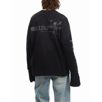 Chemises à manches longues 100% coton pour hommes, col rond, vente en gros de chemises surdimensionnées noires, dernière conception tricotée légère 2025
