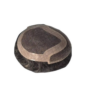 Perruque Taz Hair BD en cheveux humains, ondulée, prothèse, 100% cheveux chinois Remy, toupet à dentelle frontale avec base mono - Product Image 2