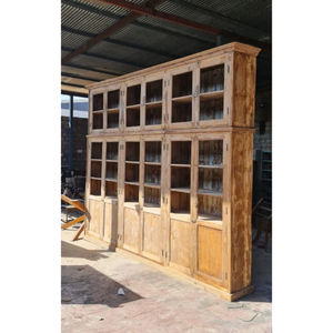 Meuble de salon de style farmhouse en bois, de luxe, classique, antique, vintage, avec portes vitrées, couleur personnalisable, pour salle à manger - Product Image 6