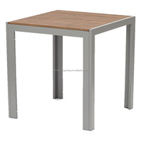 Restaurant décontracté Patio Bistro Balcon Plastique Bois Aluminium Salle à manger extérieure Jardin K/D Table et chaise