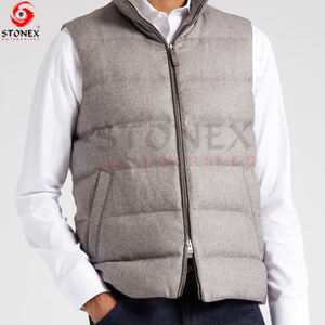 Wholesale OEM/ODM Lightweight Casual Cotton Filled Canvas <b>Vest</b> Jacket Winter Warm Polyester <b>Black</b> Sleeveless Hooded <b>Vest</b> for Men - Product Image 2