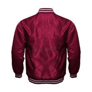 Venta al por mayor Unisex satén béisbol Varsity chaqueta de bombardero personalizado de alta calidad OEM personalizado Chenille bordado Lettermen chaquetas - Product Image 2