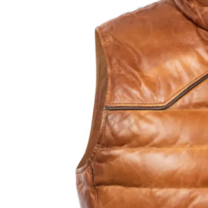 Chaqueta acolchada de piel de oveja para hombre de primera calidad, de plumón Real Abrigo acolchado, acolchado, ligero, sin mangas, con cremallera, Puffer West - Product Image 2