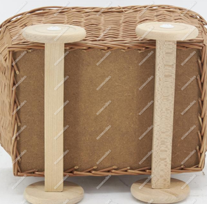 Juguetes de simulación para niños: cochecito de madera artesanal en miniatura, muebles de mimbre para muñecas, cunas para muñecas bebé, cuna para dormitorio y exterior. - Product Image 6