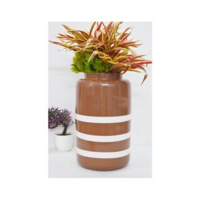 แจกันตกแต่งพื้นรูปกลองสุดพิเศษแจกันตกแต่งบ้าน/งานแต่งงานสองโทนสีเคลือบผงโลหะใหม่ - Product Image 1