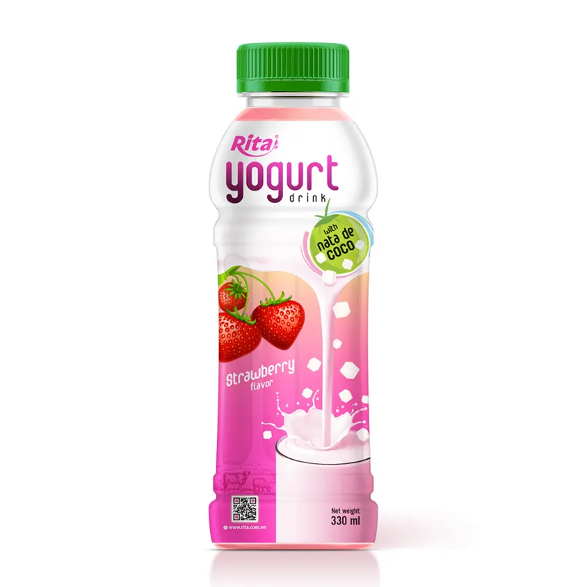 Garrafa para sabor de suco de morango 330 ml, fabricante de bebidas de iogurte