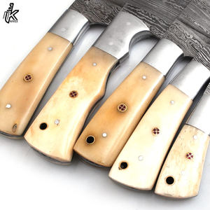 Juego de cuchillos de cocina con logotipo personalizado de alta calidad, cuchillo de Chef de acero inoxidable de nuevo diseño, mango de Metal de Damasco, corte de bloque de madera - Product Image 3