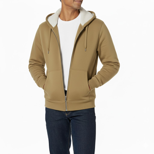 Sweat à capuche surdimensionné en coton lourd personnalisé 500 g/m², fermeture éclair intégrale pour homme, streetwear vierge, double fermeture éclair - Product Image 2