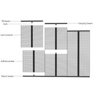 Écran LED transparent pour mur vidéo, léger, couleur intégrale, 4K HDR10, CMS intégré, pour façade de bâtiment