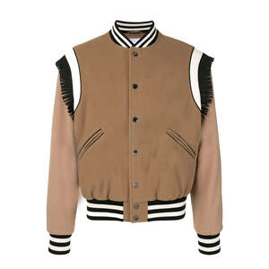 Chaqueta de Vaquero 100% Lana, Chaqueta Universitaria de Béisbol Elegante para Hombre, Chaqueta Universitaria Personalizada con Flecos en el Hombro - Product Image 5