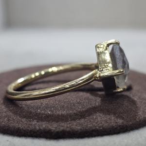 Excellente qualité faite à la main Designer Vintage 925 bague en argent Sterling Unique Smoky Gemstone coussin coupe bijoux plaqué or - Product Image 3