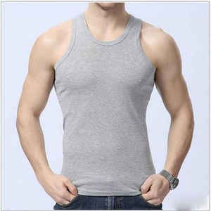 เสื้อกล้ามผู้ชายผ้าฝ้ายระบายอากาศได้ดีชุดกีฬาออกกำลังกายในยิมสีพื้นสำหรับฤดูร้อน - Product Image 5