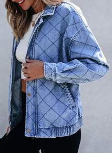 Chaqueta vaquera de manga larga de gran tamaño para mujer para primavera y otoño invierno 2025 prendas de vestir exteriores elegantes - Product Image 3