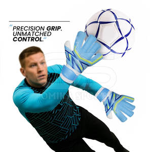 Guantes de portero de cuero de alta calidad para entrenamiento, agarre de Palma antideslizante, diseño impermeable y transpirable, cierre ligero y cómodo - Product Image 2